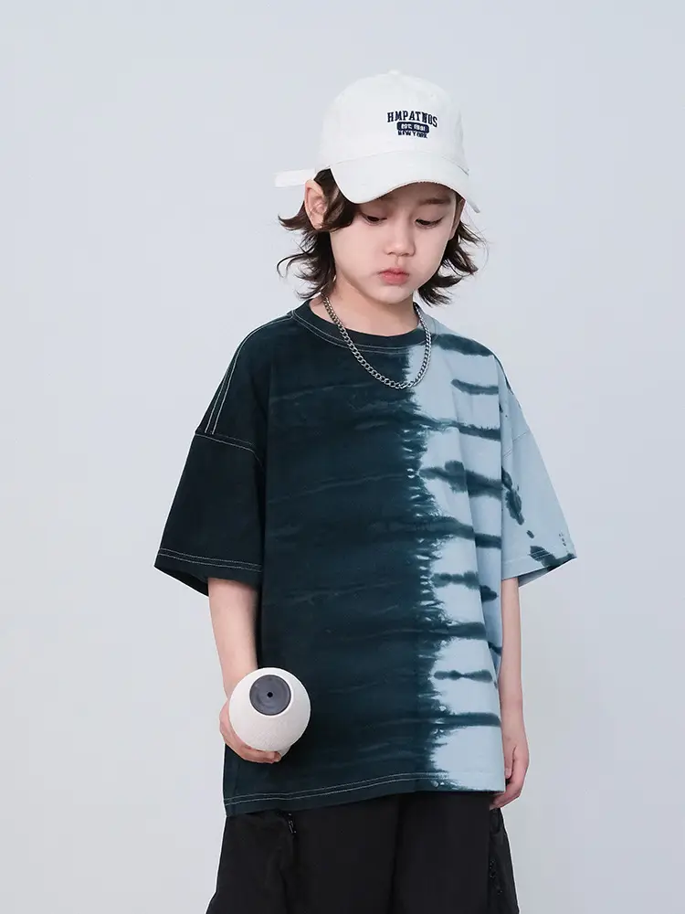 Kids Tie-Dye Cotton T-Shirt Large Summer Wear 2026