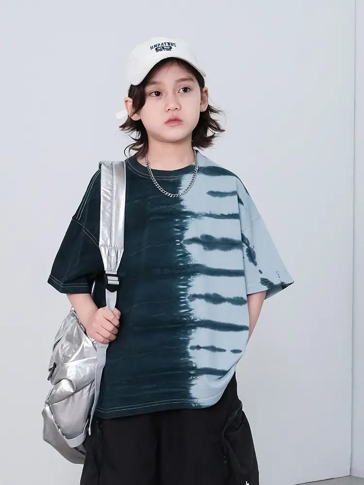 Kids Tie-Dye Cotton T-Shirt Large Summer Wear 2026