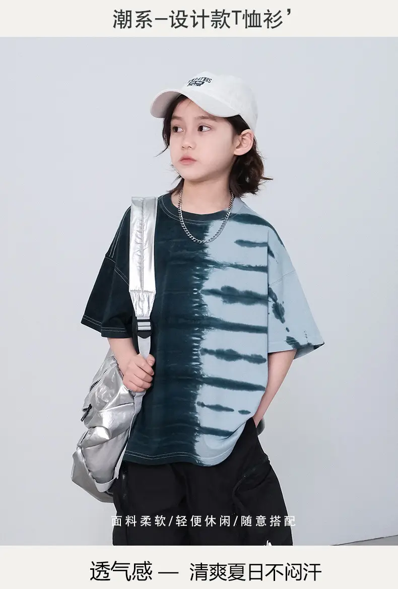 Kids Tie-Dye Cotton T-Shirt Large Summer Wear 2026 — feature 1