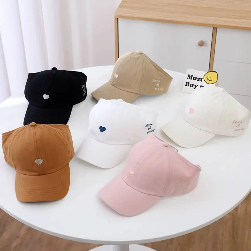 Girls Brown Heart Cap Summer Baseball Cap - Image 9