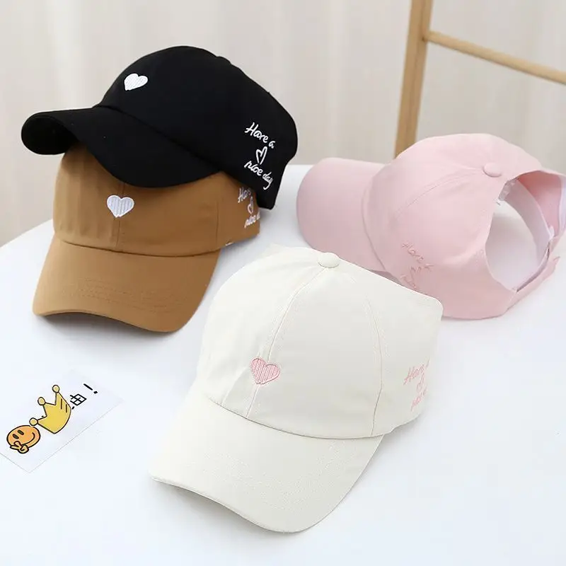 Girls Brown Heart Cap Summer Baseball Cap - Image 11