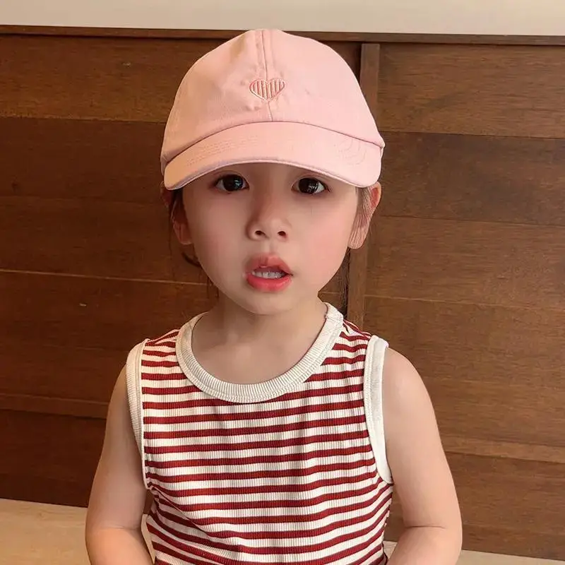 Girls Brown Heart Cap Summer Baseball Cap — feature 5