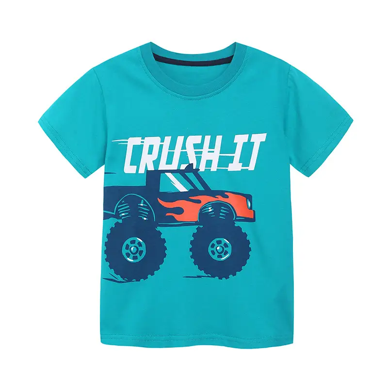 Boys Car Print T-Shirt Brown Short Sleeve - Image 3