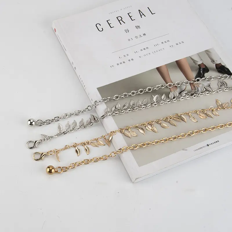 Gold Leaf Metal Waist Chain for Women