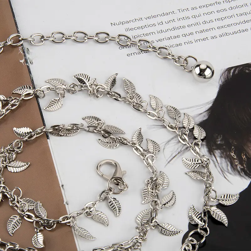 Gold Leaf Metal Waist Chain for Women