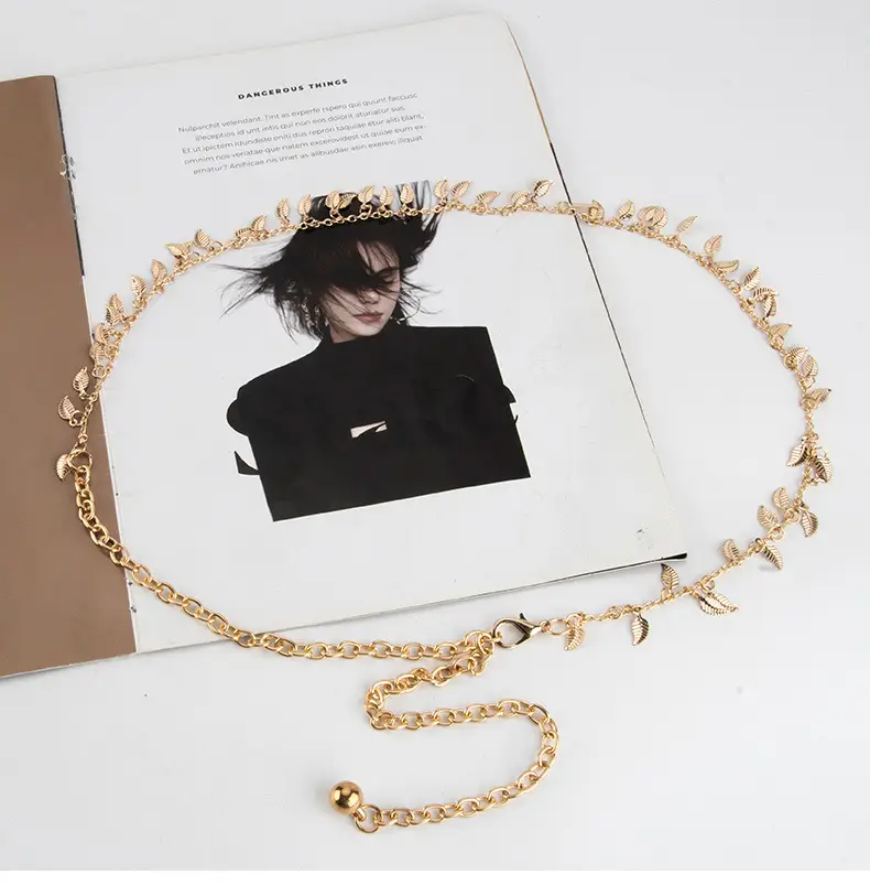 Gold Leaf Metal Waist Chain for Women — feature 3