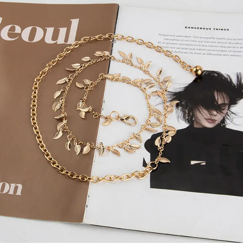 Gold Leaf Metal Waist Chain for Women — feature 4