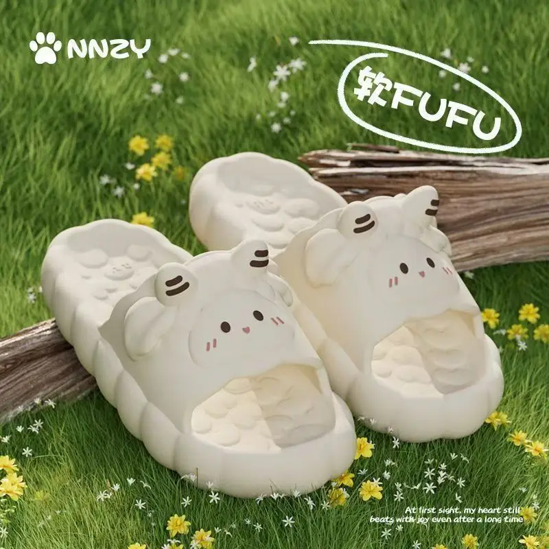Girls' Heart Summer Home Slippers Women's Cartoon Little Cotton Sheep EVA Non-slip Non-smelly Feet Cool Feet Feeling Indoor Comfort