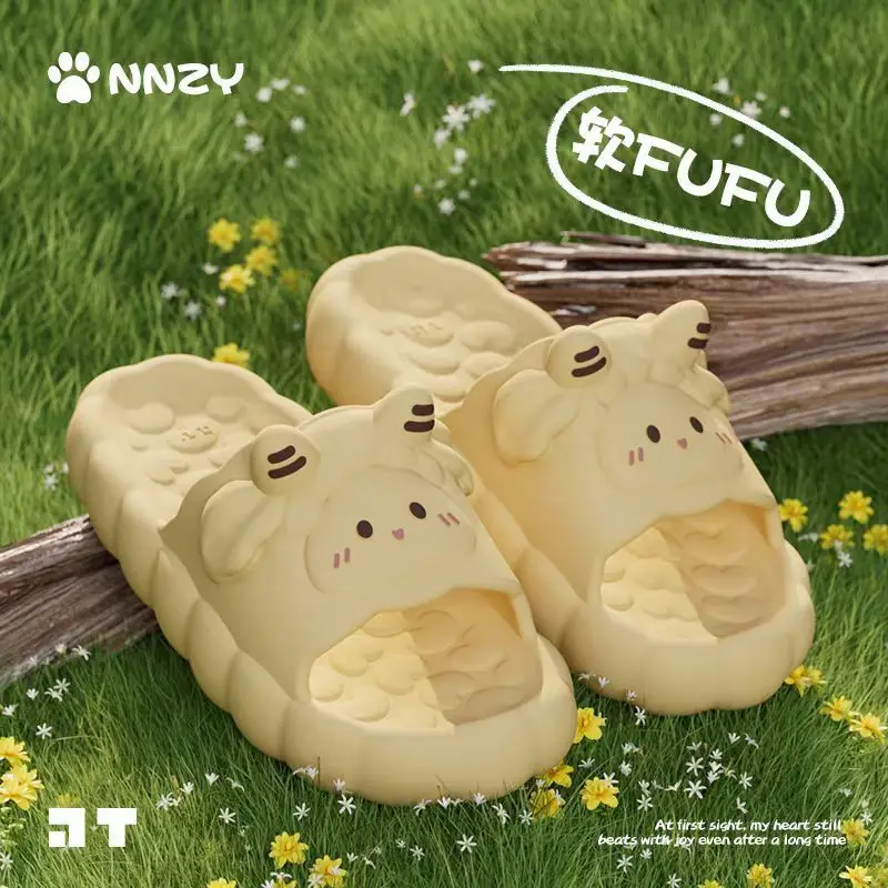 Girls' Heart Summer Home Slippers Women's Cartoon Little Cotton Sheep EVA Non-slip Non-smelly Feet Cool Feet Feeling Indoor Comfort