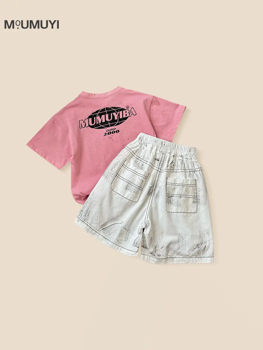 Children's Letter Print Shorts Set for Boys 2026 Summer - Image 4