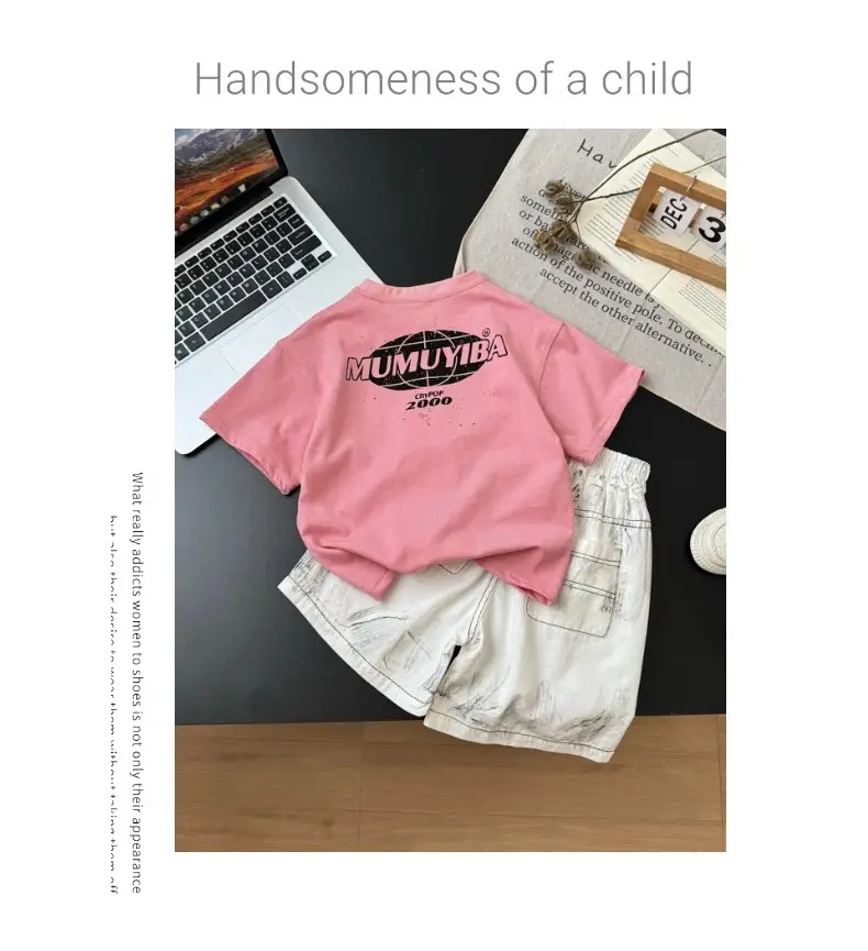 Children's Letter Print Shorts Set for Boys 2026 Summer — feature 13