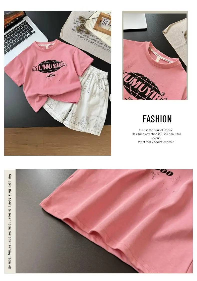 Children's Letter Print Shorts Set for Boys 2026 Summer — feature 14
