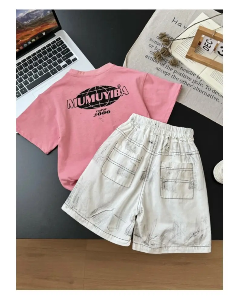 Children's Letter Print Shorts Set for Boys 2026 Summer — feature 15