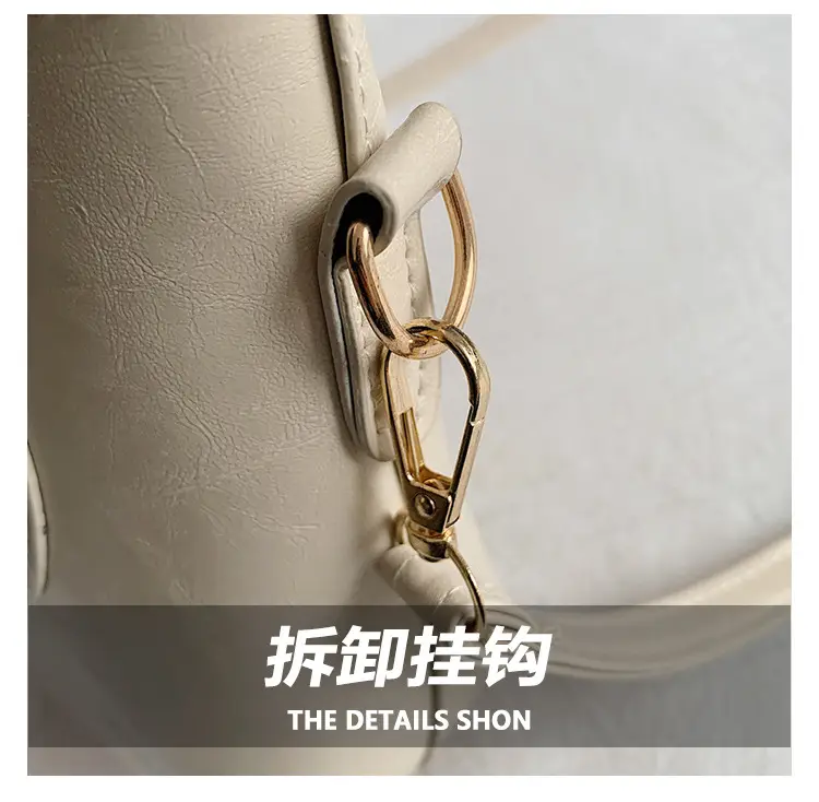 Beige Leather Shoulder Bag Large Capacity Women — feature 5