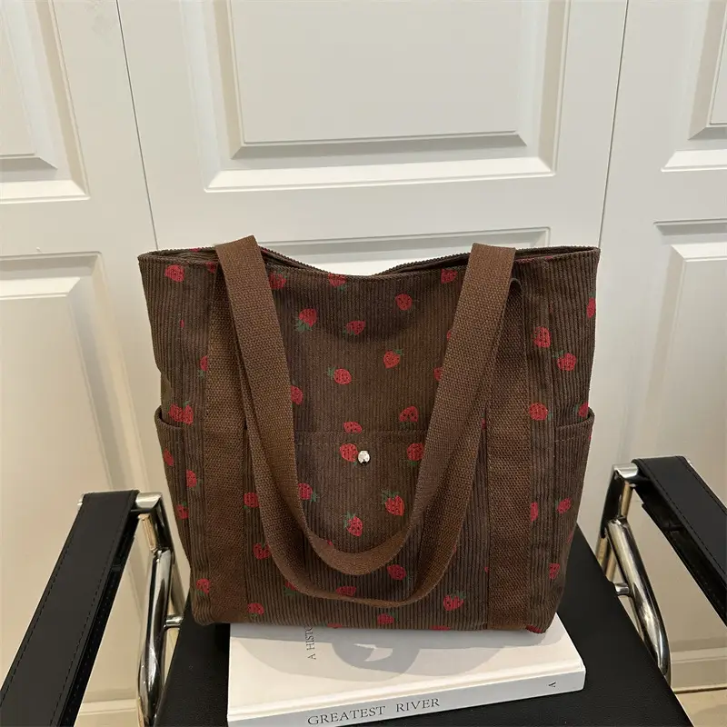 Strawberry Print Women's Tote Bag Large Capacity - Image 7
