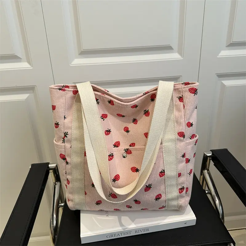Strawberry Print Women's Tote Bag Large Capacity - Image 8