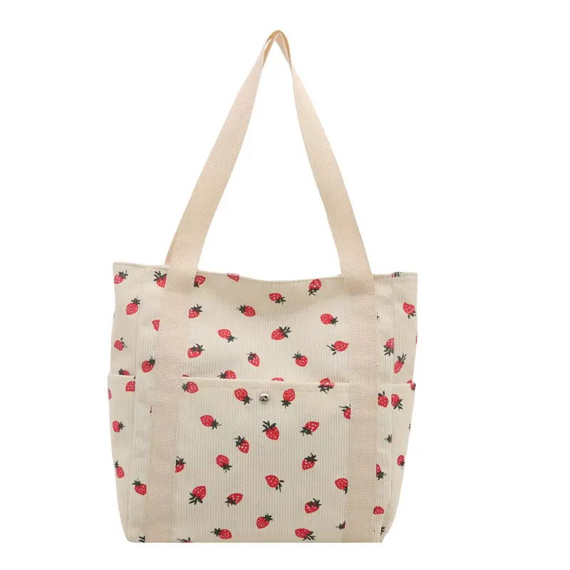 Strawberry Print Women's Tote Bag Large Capacity - Image 9