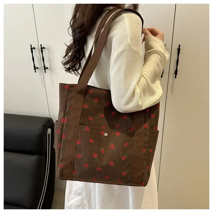 Strawberry Print Women's Tote Bag Large Capacity — feature 14
