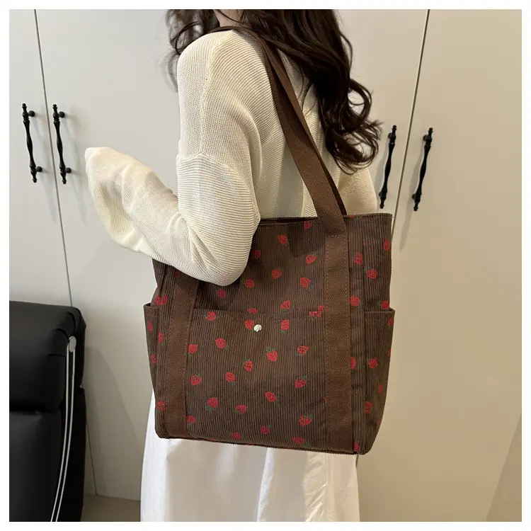 Strawberry Print Women's Tote Bag Large Capacity — feature 15