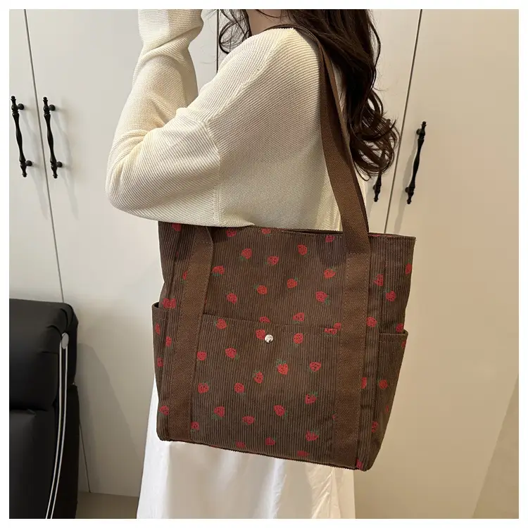 Strawberry Print Women's Tote Bag Large Capacity — feature 16
