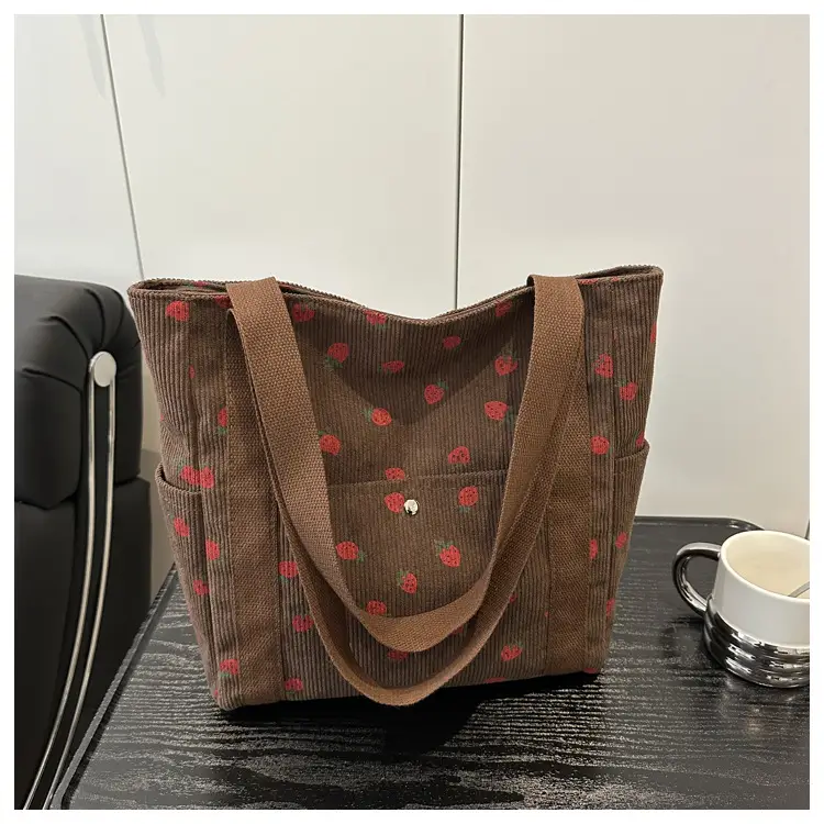 Strawberry Print Women's Tote Bag Large Capacity — feature 22