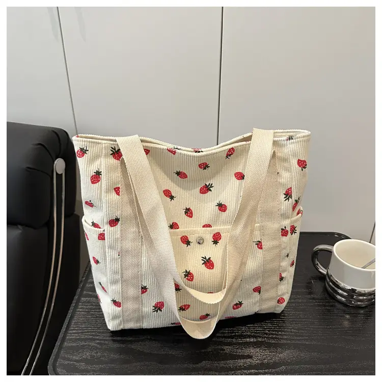 Strawberry Print Women's Tote Bag Large Capacity — feature 23