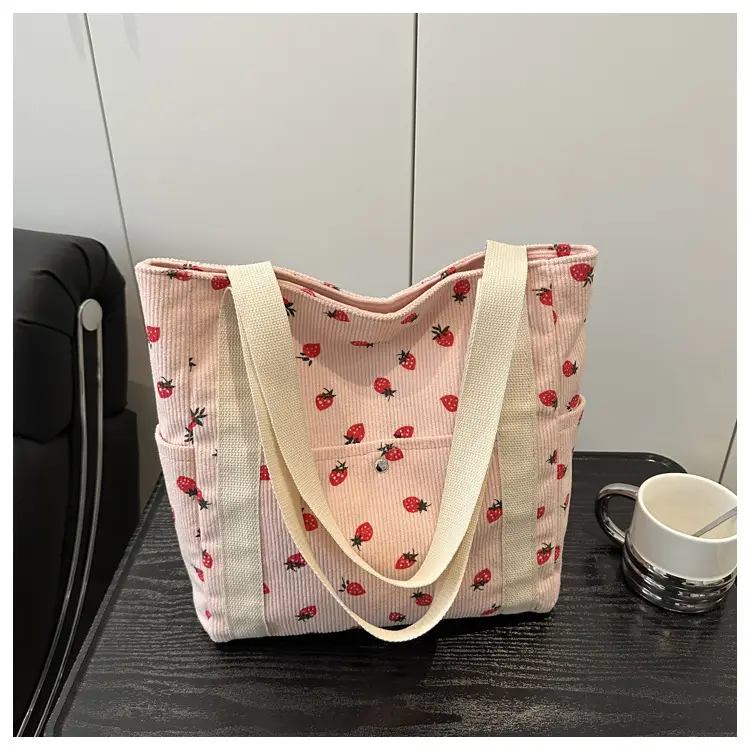 Strawberry Print Women's Tote Bag Large Capacity — feature 24