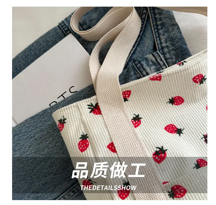 Strawberry Print Women's Tote Bag Large Capacity — feature 3