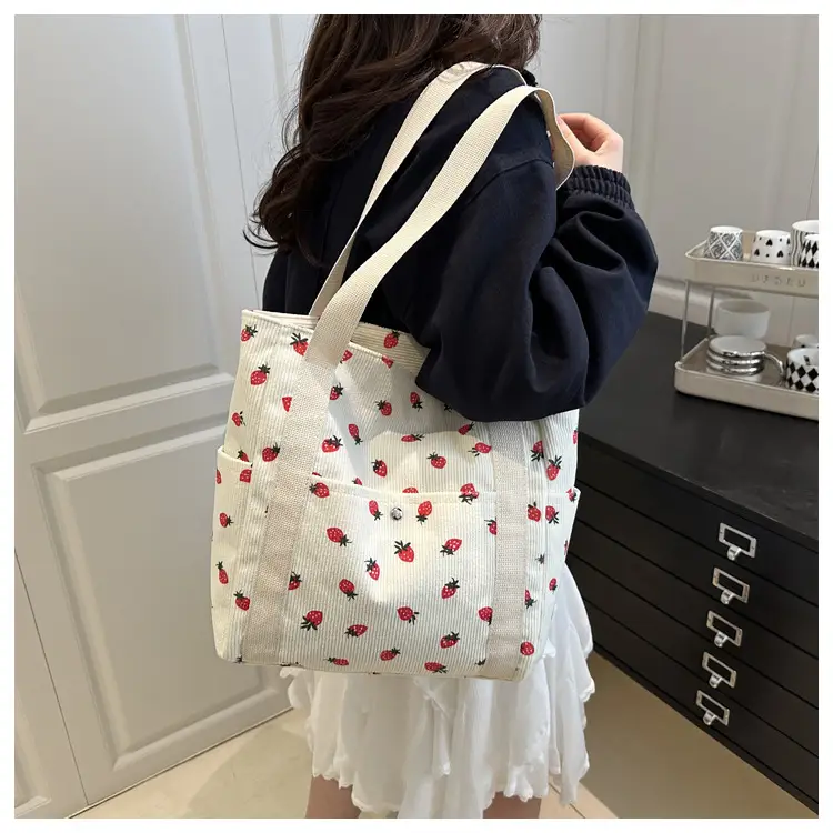 Strawberry Print Women's Tote Bag Large Capacity — feature 8