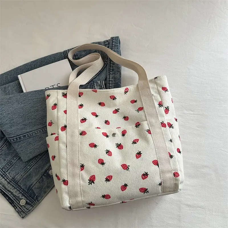 Strawberry Print Women's Tote Bag Large Capacity - Image 2