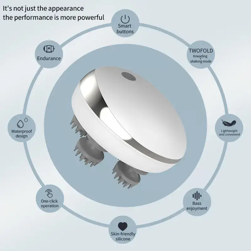Electric Head Massager with 6 Attachments