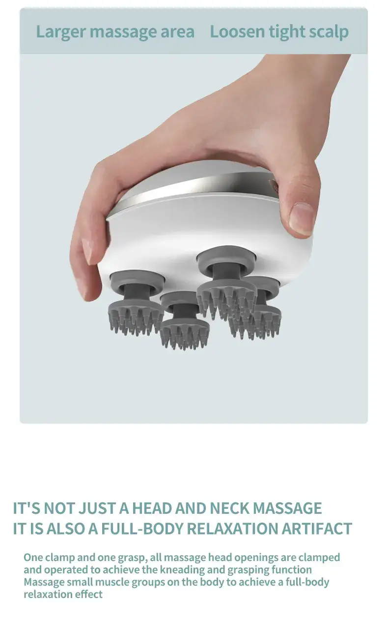 Electric Head Massager with 6 Attachments — feature 6