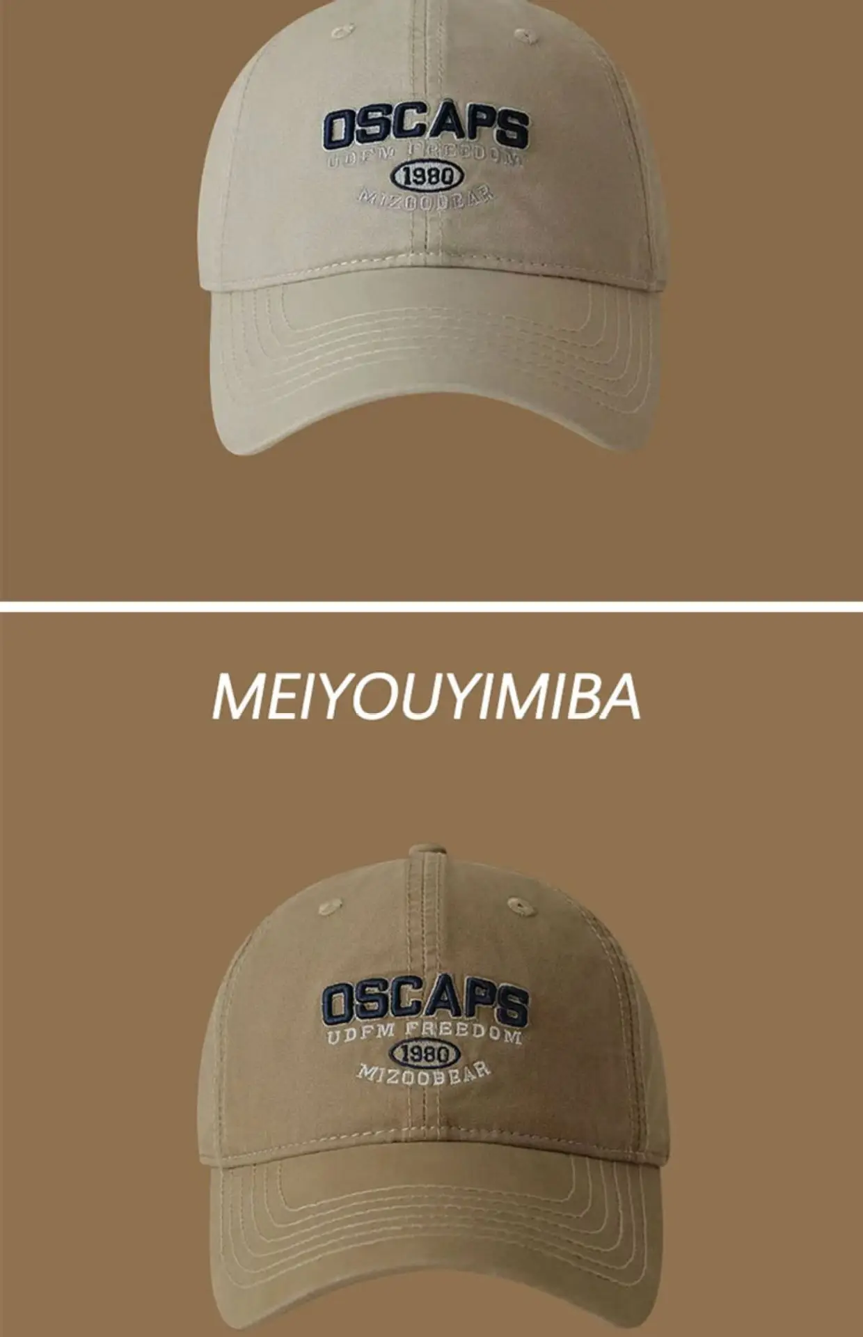 Meiyouyimba White Baseball Cap with Letter Embroidery — feature 4