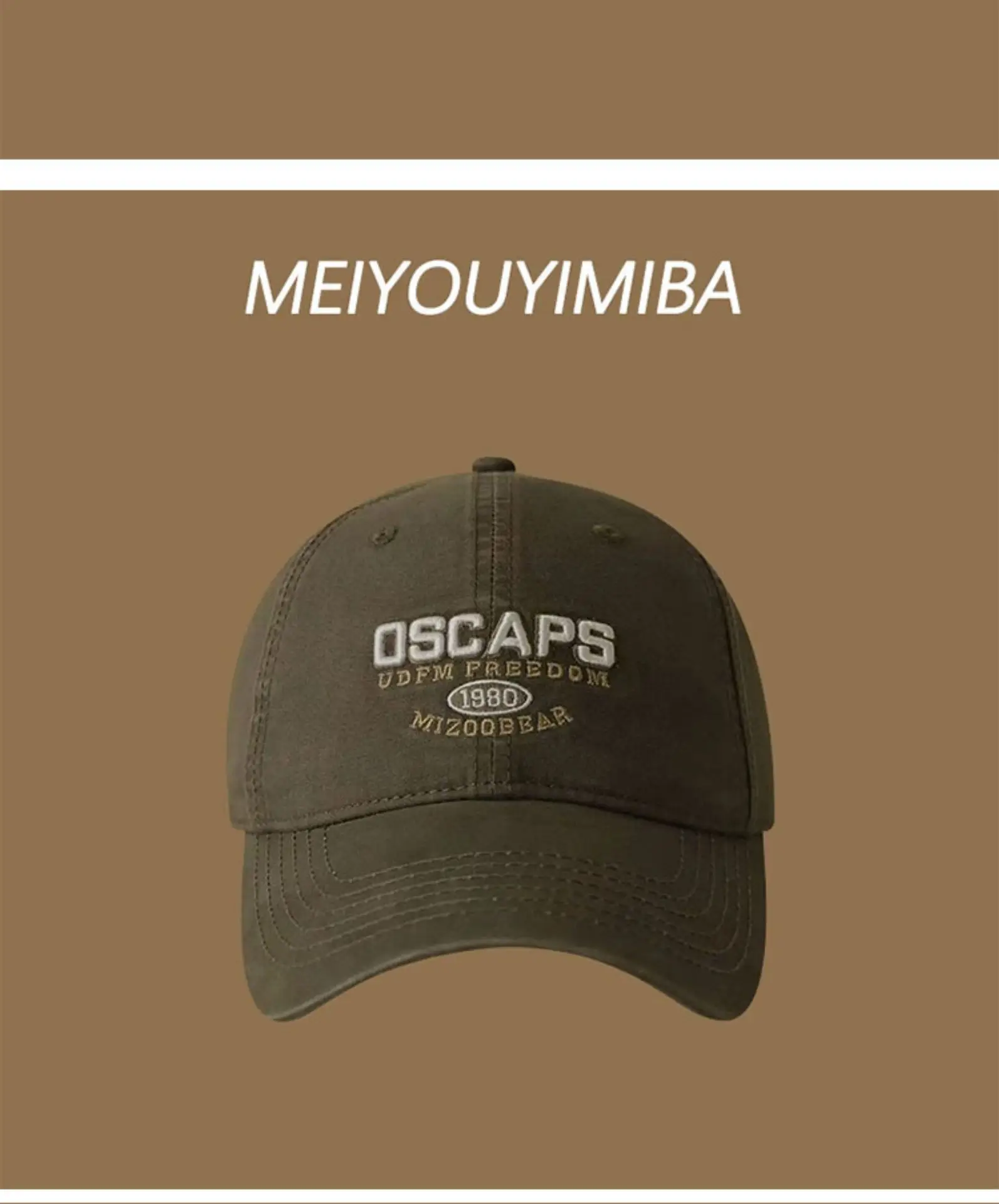 Meiyouyimba White Baseball Cap with Letter Embroidery — feature 5