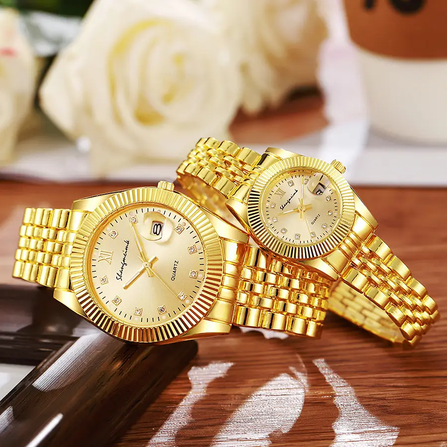 Golden Cross-Couple Watches Set for Men - Image 6