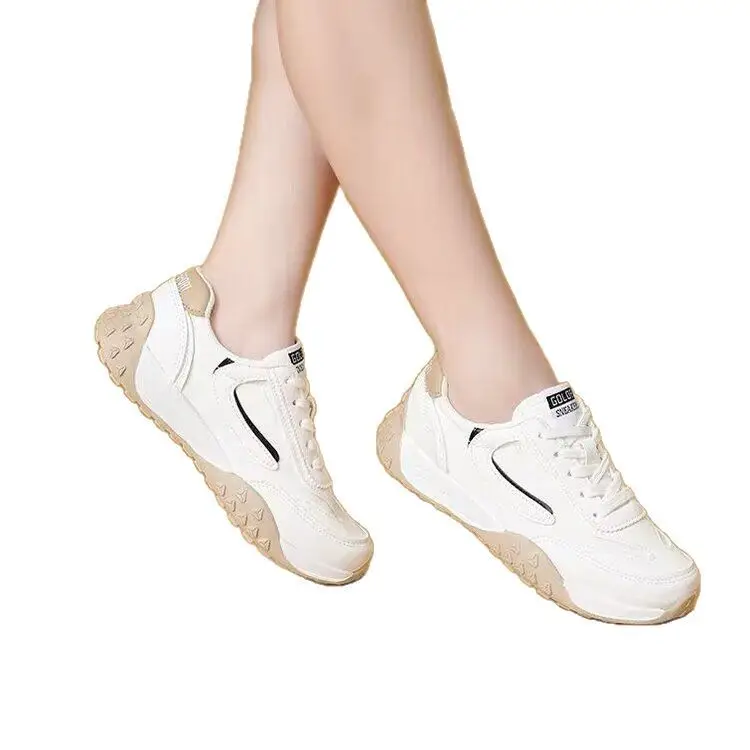 Women's White Casual Chunky Sneakers for Driving & Daily Wear