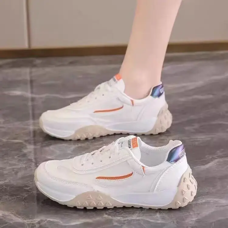 Women's White Casual Chunky Sneakers for Driving & Daily Wear — feature 2