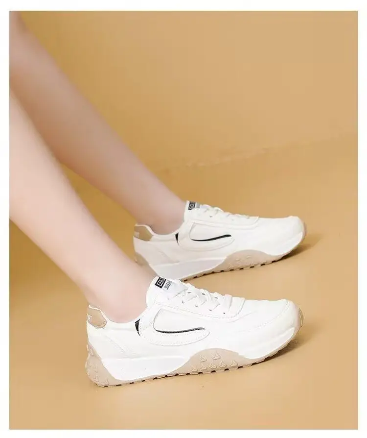 Women's White Casual Chunky Sneakers for Driving & Daily Wear — feature 5