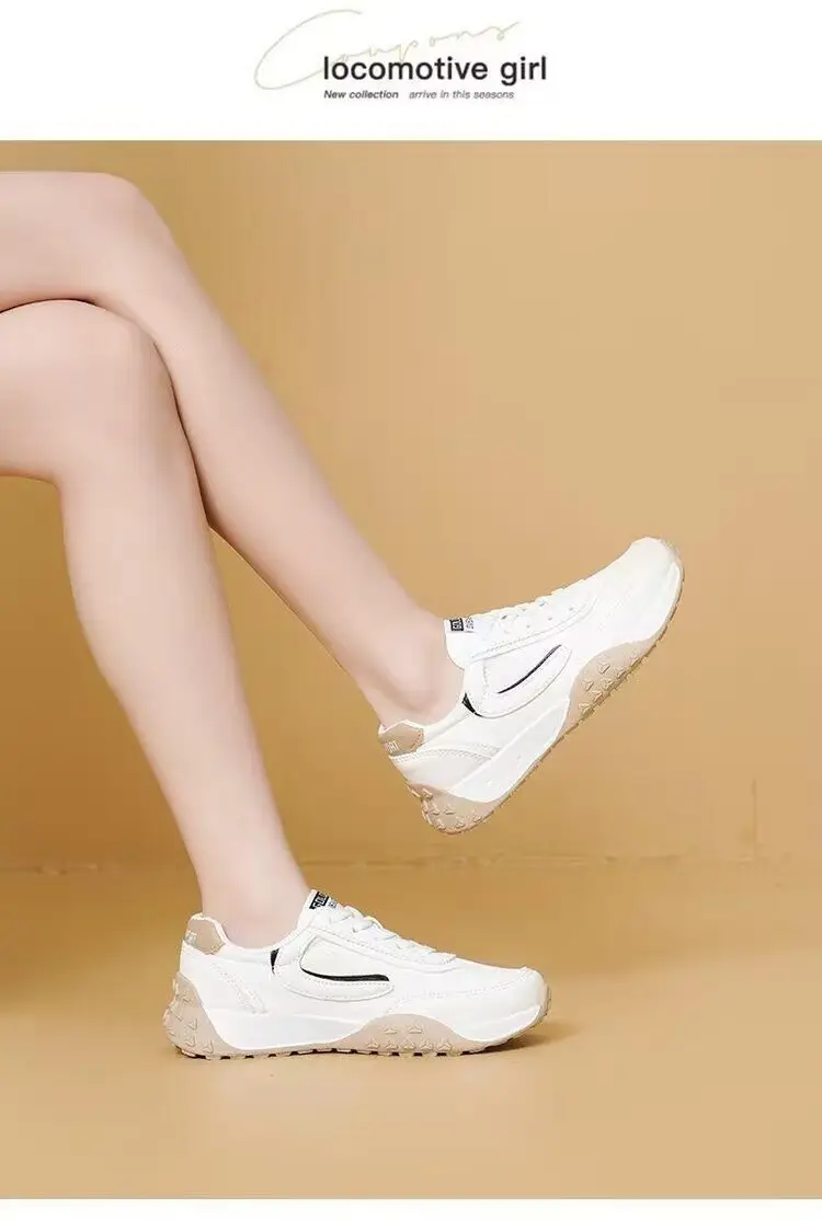 Women's White Casual Chunky Sneakers for Driving & Daily Wear — feature 9