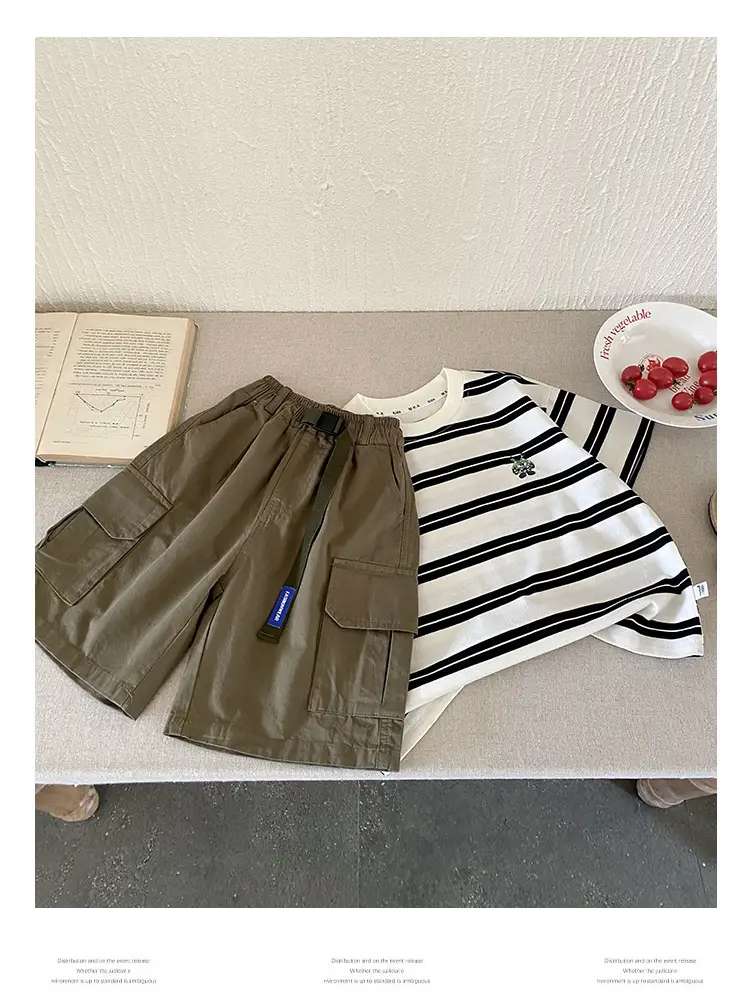 Kids Olive Green Cargo Shorts Middle Large — feature 13