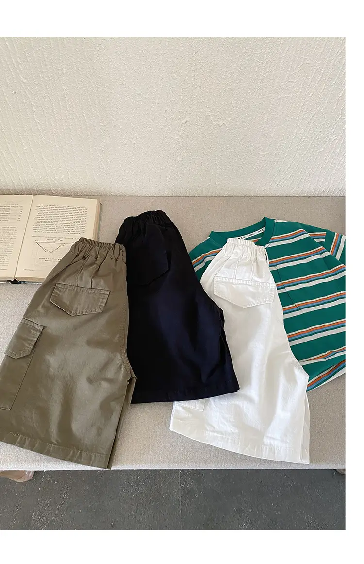Kids Olive Green Cargo Shorts Middle Large — feature 19