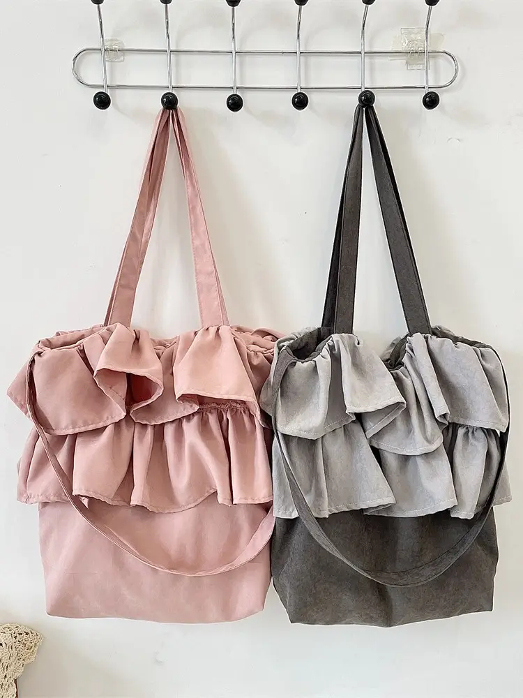 Korean Style Ruffled Shoulder Bag for Students & Travel - Image 3
