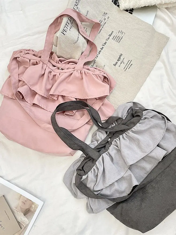 Korean Style Ruffled Shoulder Bag for Students & Travel - Image 4