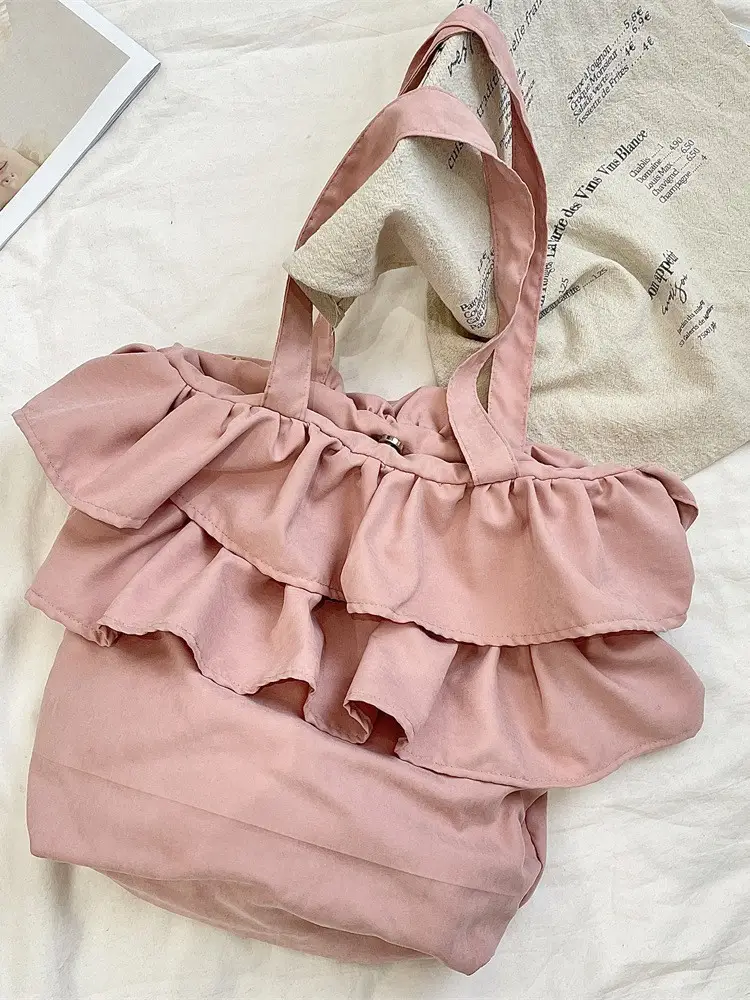 Korean Style Ruffled Shoulder Bag for Students & Travel - Image 6