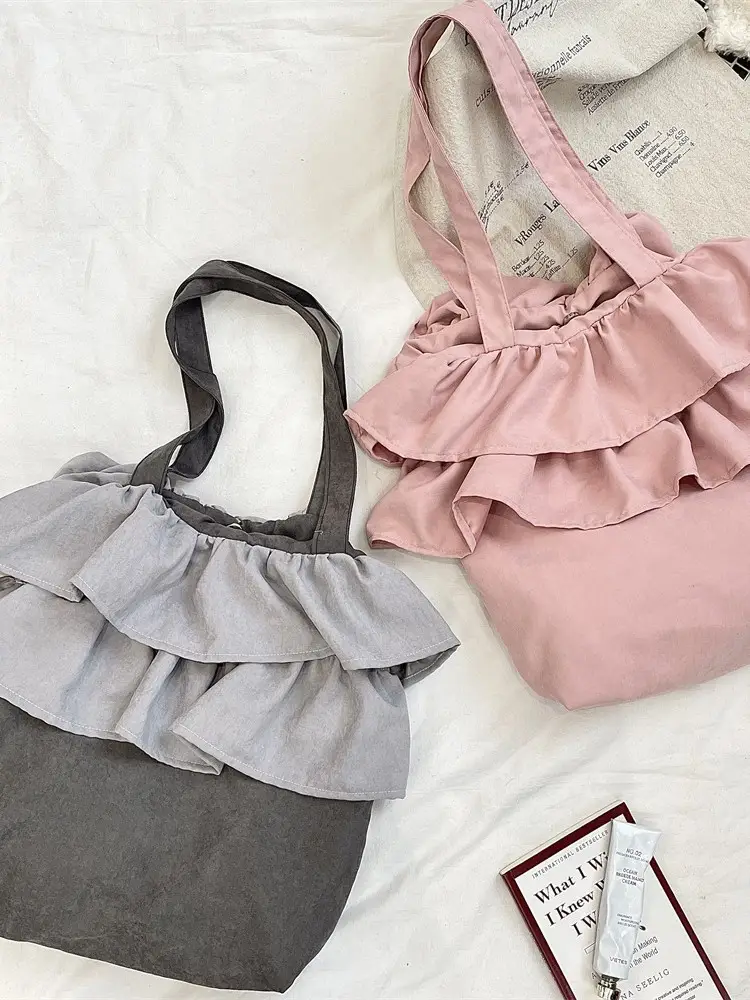 Korean Style Ruffled Shoulder Bag for Students & Travel - Image 7