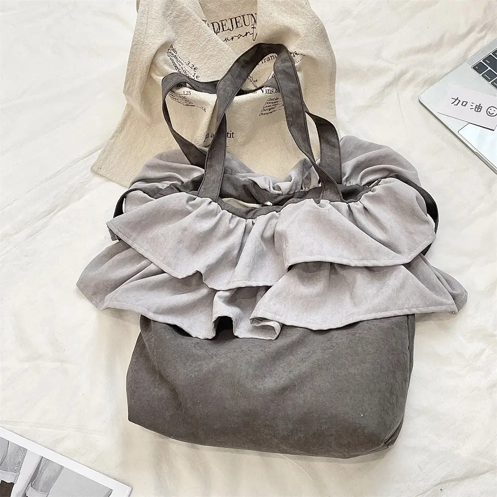 Korean Style Ruffled Shoulder Bag for Students & Travel - Image 2