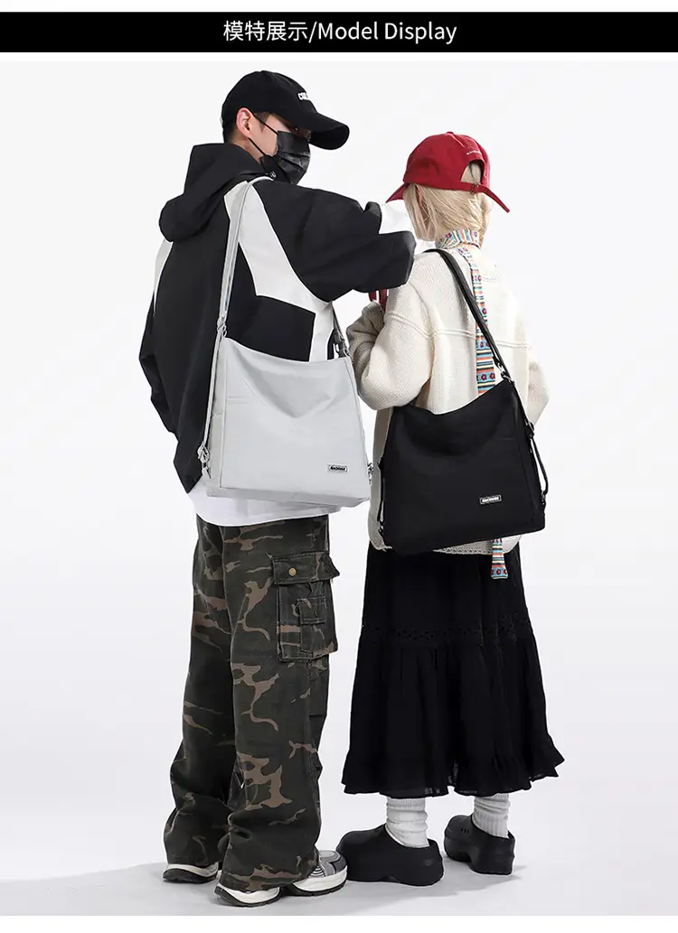 New College Student Crossbody Bag 2025 Large Capacity Black — feature 22