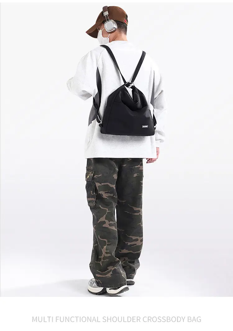 New College Student Crossbody Bag 2025 Large Capacity Black — feature 25