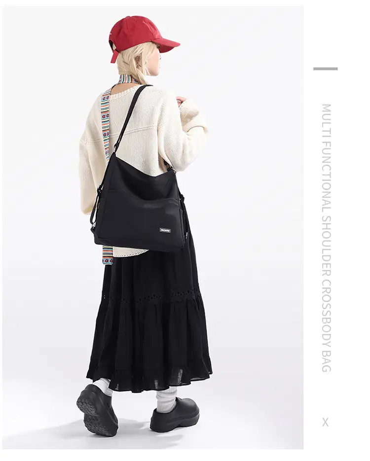 New College Student Crossbody Bag 2025 Large Capacity Black — feature 26
