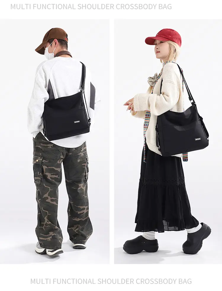 New College Student Crossbody Bag 2025 Large Capacity Black — feature 27